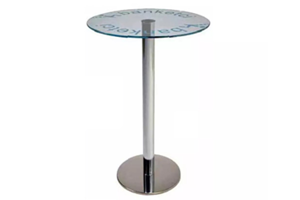 C3-Tempered Glass Top Banquet Cocktail Bistro Table Made in Turkey